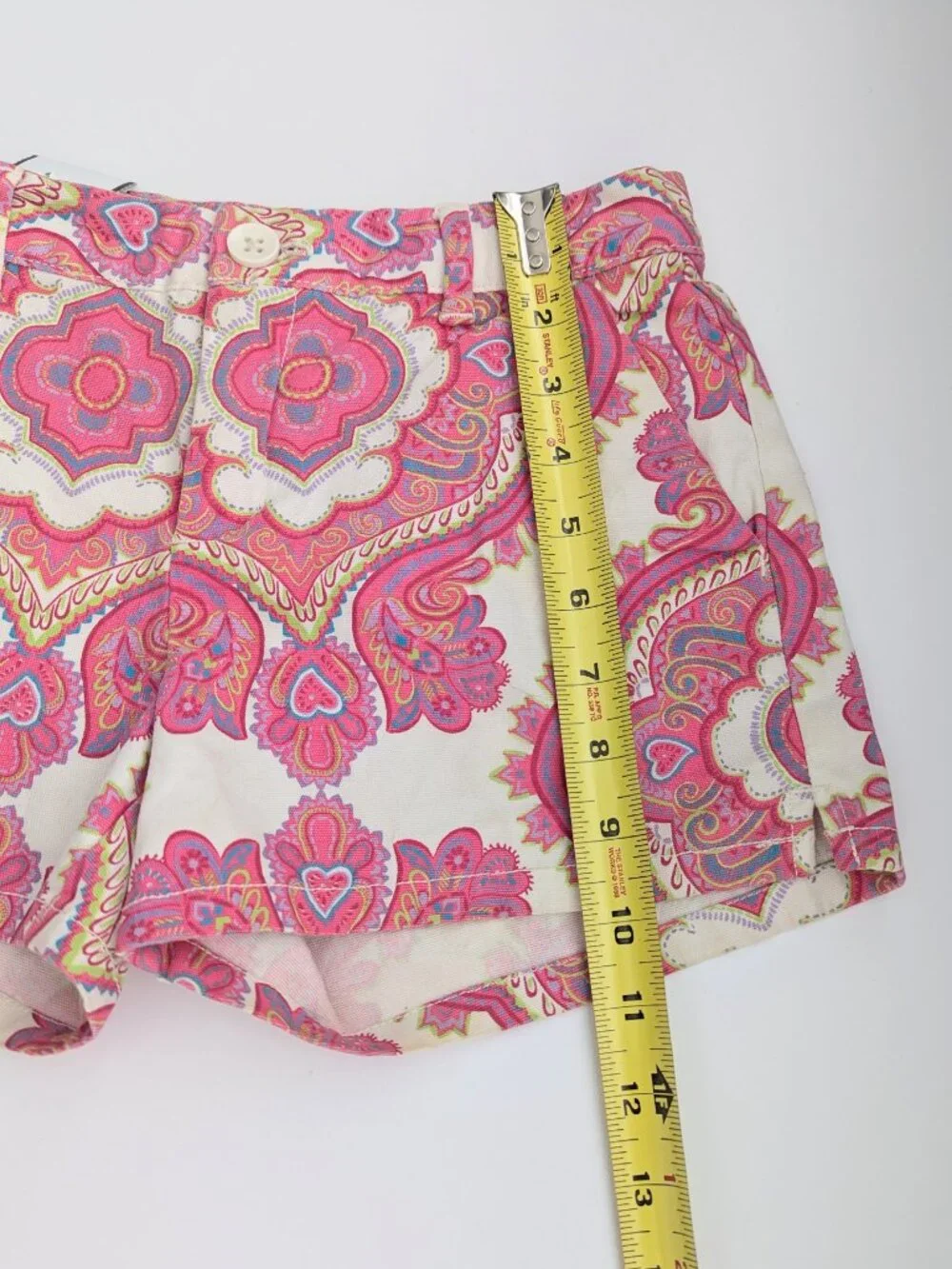GAP Girls' (Size 12) Pink Paisley Print Shorts w/Adjustable Waist